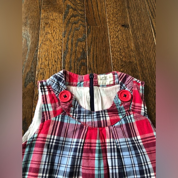 Mini Boden Girls 3-4Y Pink/Blue/White Mini Jumper w/Buttoned Pockets & Straps - Picture 5 of 12